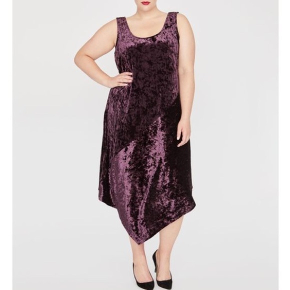 NEW Rachel Roy Kelsie Asymmetrical Hem Velvet Dress Size 1X - Picture 1 of 3